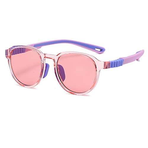 Lunettes de soleil rondes vintage rose à protection UV classique
