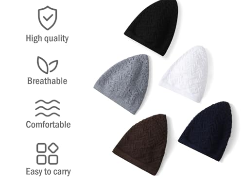 Chapeau Kufi anti-transpiration et bonnet de prière en maille extensible