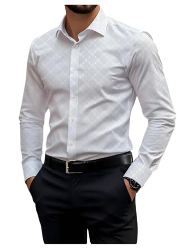 SOLY HUX Men's Button Down Long Sleeve Business Casual Dress Shirts Work Office Outfit