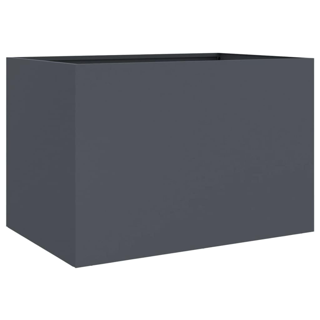 vidaXL Jardinière, Bac à Fleurs, Pot de Plantes, Boîte à Fleurs, Jardinière Surélevée de Jardin Patio Terrasse, Anthracite 62x40x39 cm Acier