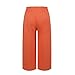 RODYETQQ Linen Pants for Women Cotton Linen Casual Summer Cropped Trousers Wide Leg Drawstring Elastic Waist Ruffle Hem Lounge Capri Pants with Pockets(A07 Vermilion,Large)