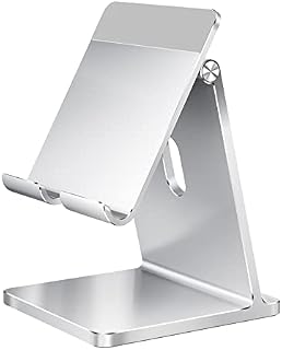 Tablet Stand Maxonar Adjustable iPad Stand for Desk Stable Aluminum Alloy Holder Base Compatible with iPad 10/iPad Air 5/4/M2 iPad Pro 2022/iPad Mini6 Galaxy Z Fold3 Galaxy Tab S8 iPhone14 Kindle-Grey