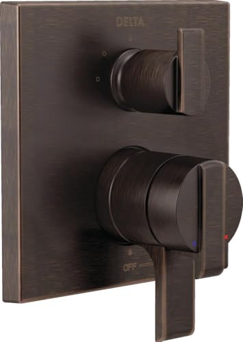 Image of Delta Faucet Ara 17 Series Dual-Function Shower Handle Valve Trim Kit with 3-Setting Integrated Diverter, Venetian Bronze T27867-RB (Valve Not Included)
