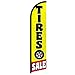 Tires Sale Red & Yellow Windless Full Sleeve Banner Swooper Flag - Perfect for Businesses, Stores, Shops, etc