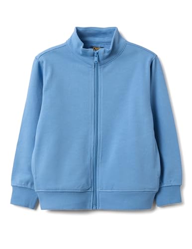 OVS Kids Blaue Kinder-Sweatshirt aus reinem Baumwolle mit normaler Passform und durchgehendem Reißverschluss
