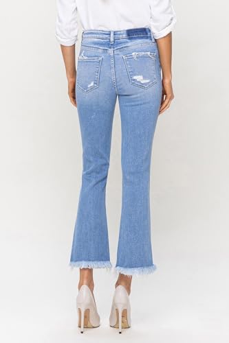 Flying Monkey - High Rise Raw Hem Kick Flare Jeans - F50884