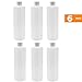 16 OZ PLASTIC SQUEEZE BOTTLES WITH FLIP TOP DISPENSER CAP FOR LIQUIDS/OILS/SHAMPOOS SET OF 6 (6, WHITE CAPS)