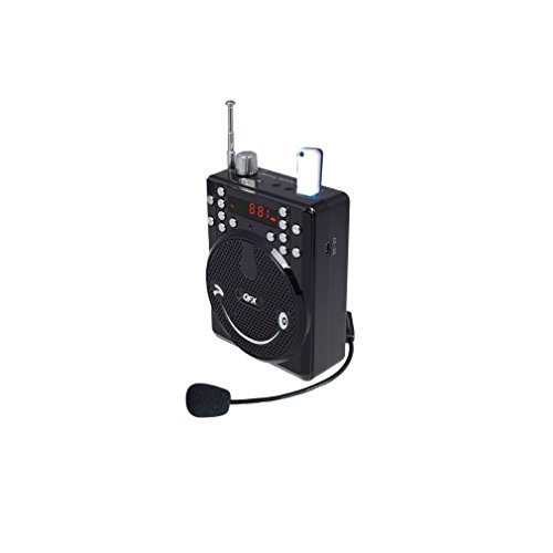 QFX BT-90 Portable PA System w/Bluetooth/FM/USB/MicroSD-In/Headset Mic - BLACK