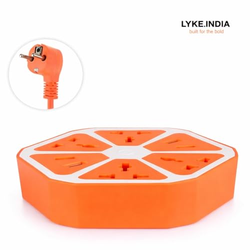 Image of Hexagon Multi Plug Extension Board with 4 USB Ports (2A) | Electrical Extension Cord Power Strip | Multi Socket Plug Point for Home, Office, Laptop & Mobile Charging