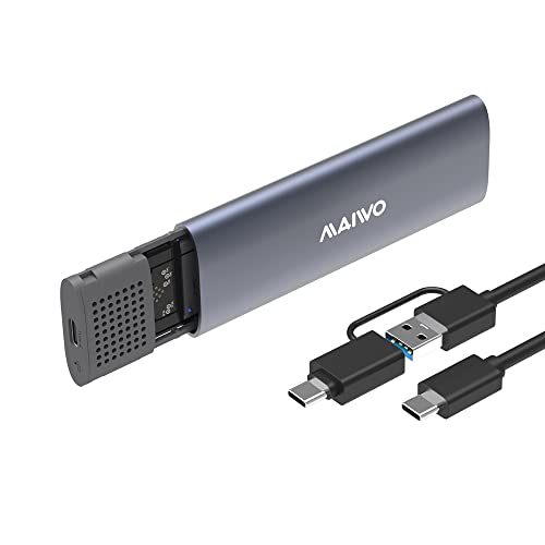 MAIWO M.2 SSD Enclosure Adapter,USB C to M.2 NVME/SATA,MAX 10Gbps,Support 2TB Storage Expansion,Support M or B&M Keys,Aluminum Alloy,Tool Free,Automatic Sleep (FIts 2230/2240/2260/2280)