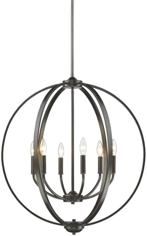 Golden Lighting 3167-6 EB Colson Chandelier, Etruscan Bronze