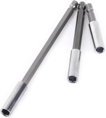 Image of AASONS 3 Piece 1 /4'' Hex Shank Quick Release Screwdriver Extension Bit Holder Connection Rod Adapter Sleeve 50mm /100mm /150mm