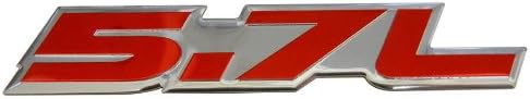 Miniatura 3 de 5.7L litros en rojo en aluminio plateado altamente pulido coche camión motor placa insignia insignia insignia emblema