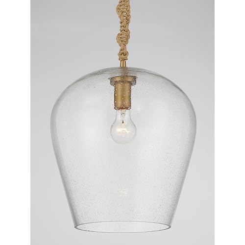 Minka-Lavery Elyric 12.75" 1-Light Pendant - Legacy Brass with Clear Seeded Glass (Bulb Not Included) by Minka Lavery - Used condition - Image 5