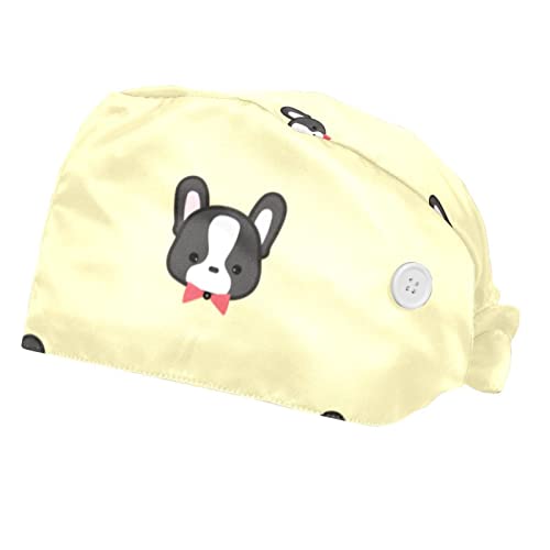 Chapeaux de travail anti-cheveux rebelles - Casquette unisexe imprimé chien dessin animé