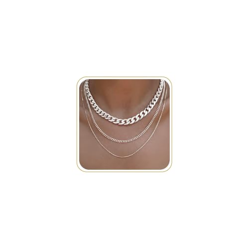 Image of Tewiky Layered Necklaces for Women 14k Gold Plated Chain Necklace Set