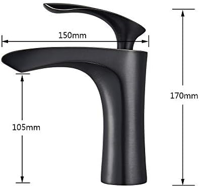 Mitigeur de lavabo à levier unique style de luxe bronze noir - 4