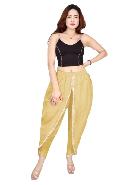 avinzo Women's Dhoti Pant with Embroidered Side Stripes, Free Size-picture-41