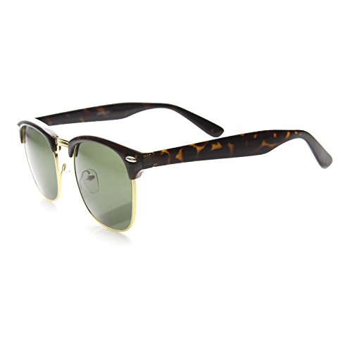 Image of zeroUV Half Frame Semi-Rimless Horn Rimmed Sunglasses