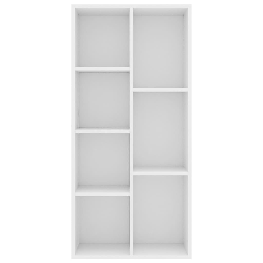 vidaXL Bücherregal 7 Fächer Standregal Aktenregal Wandregal Raumteiler Raumtrenner Regal Schrank Büroregal Weiß 50x25x106cm Holzwerkstoff