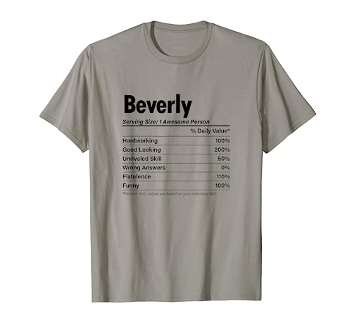 Información nutricional de BEVERLY | Definición de nombre divertido - Gráfico Camiseta