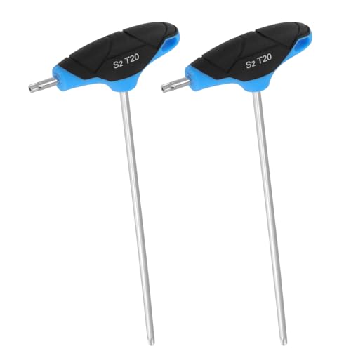 Image of Antrader T20 Torx Screwdriver,Anti Tamper Proof Torx Key,S2 Steel T-Handle Dual End Wrench-2Pcs (Blue)
