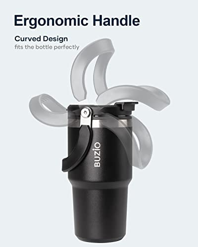 Buzio 20 Oz Tumbler With Handle, Insulated Vacuum Stainless Steel Tumbler With 2-In-1 Straw And Sip Lid, Double Walled Iced Coffee Tumbler Travel Mug, Insulated Drink Tumblers Wide Mouth Travel Mug #TOP2