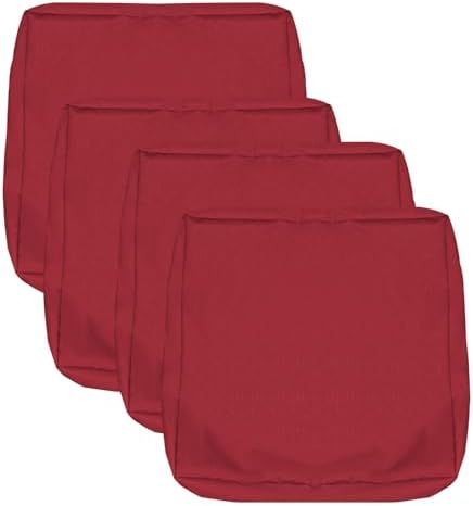 youngseahome Patio Seat Cushion Covers,Washable Slip Covers Replacement,Waterproof Outdoor Furniture Chair Cushion Pillow Seat Cover for Couch,Garden,Sofa,Red,24"×24"×4"(4 Covers Only)