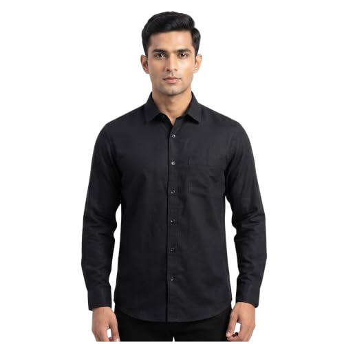 Image of Men's Regular Fit 100% Cotton Solid Casual Shirt
