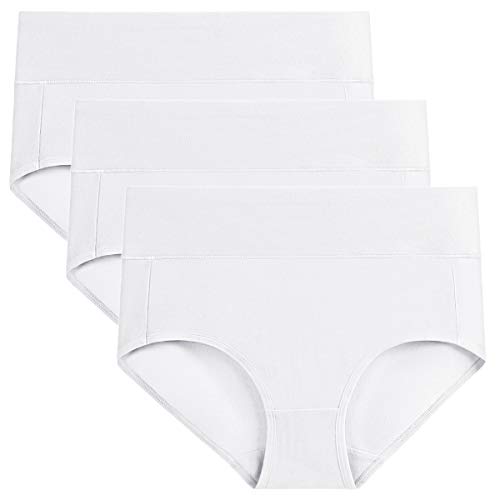 Image of wirarpa Women's Cotton Underwear High Waist Full Coverage Brief Panty Multipack
