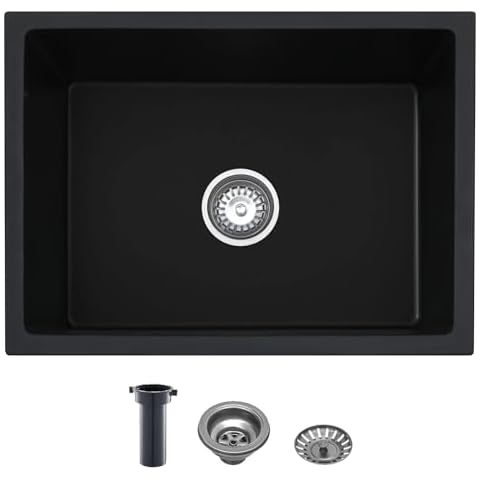 UFaucet 23 Inch Black Granite Composite Sink Cover