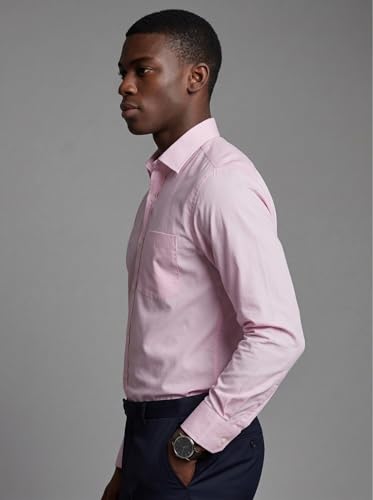 Image of INKAST Men's Cotton Blend Plain Formal Shirt | Full Sleeves Solid Shirts| Straight Regular Fit | Office and Regular Wear