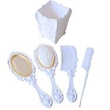 2 【Large application】 Il peut être utilisé et organiser votre pinceau de maquillage, votre collier, votre bague et/ou vos cosmétiques et bijoux..Cheveux vintage avec de beaux motifs sculptés..La conception spéciale des poils stimule et masse votre cuir chevelu pour des cheveux sains, brillants et plus forts