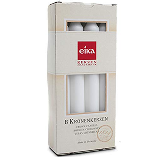 Preisvergleich Produktbild Eika 8er-Pack Haushaltskerzen / Kronenkerzen, Weiß