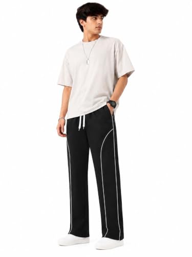 Image of O3e Men's Polyester Straight Fit Trackpant | Lightweight, Sports Lower, Gym, Running, Casual Wear