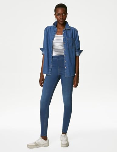 Image of Marks & Spencer Womens Light Wash High Rise Skinny Fit Jegging
