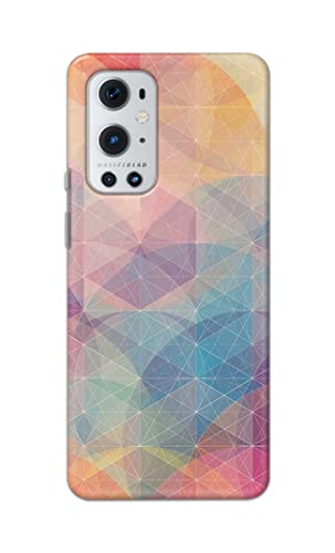 Image of Plastic Printed Hard Back Cover Case for Oneplus 9 Pro Back Cover (Crumpled Paper Design) -1803, Multicolor