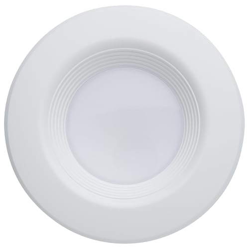 Satco S11838 6.5W LED Downlight Retrofit, 4 in. Stepped Baffle, CCT 2700K-5000K Warm White to Natural Light, 600 Lumens, Matte White, 12V, 50W Inc. Eq. Wet Location, cETLus Classified, RoHS by Satco - Used condition - Image 4
