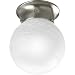 Progress Lighting P3401-09 Ceiling Fixture with White Glass Globe, Brushed Nickel