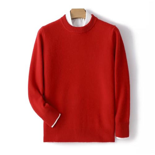 Men's O Neck Cashmere Sweater Elasticated Ribbed Pullover Knit Sweater Long Sleeve Jumpers Thick Wool Tops4