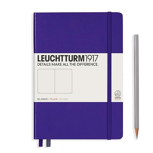 Image of LEUCHTTURM1917 - Notebook Hardcover Medium A5-251 Numbered Pages for Writing and Journaling (Purple, Plain)