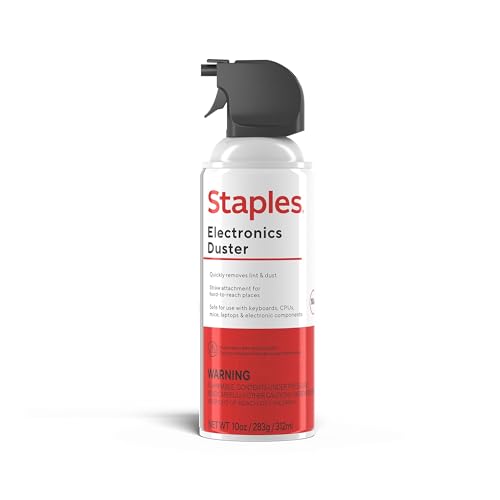 Staples Compressed Air Duster – 10 oz. Can for Electronics, Keyboards & Office Devices