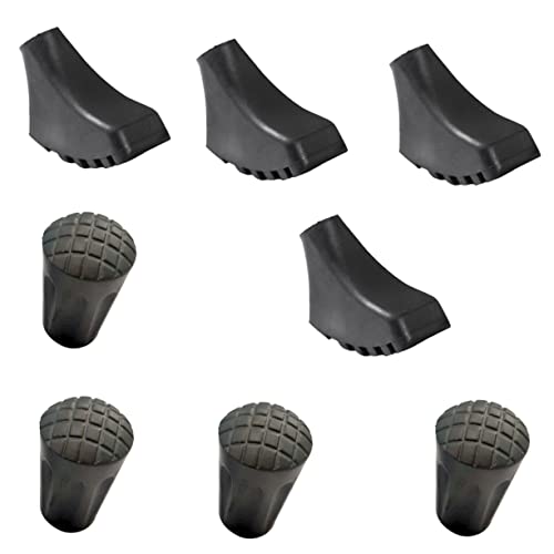 BESPORTBLE 8 Piezas Almohadillas para Bastones De Trekking Bastón Plegable Consejos para Bastones De Trekking Consejos para Reemplazar Bastones De Trekking Polos Inflable El Plastico Black