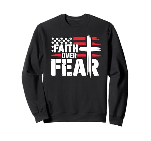 Jesus Faith Over Fear Flag Red Christian Cross Psalms 118:6 �g���[�i�[