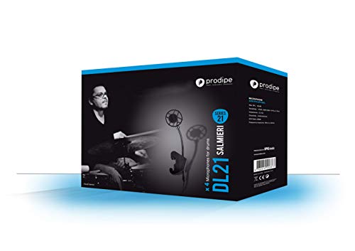 Microphone pour tom Prodipe DL21 Salmiéri noir pour caisse claire de batterie