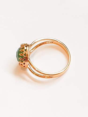 14K Gold Filled Jade Ring Gemstone Natural Stone Princess Setting #TOP2