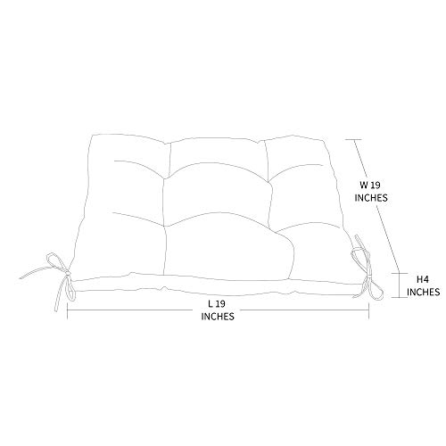 Qilloway Indoor/Outdoor Square Seat Patio Cushion -Set Of 2,19-Inches(Dark Grey) #TOP1