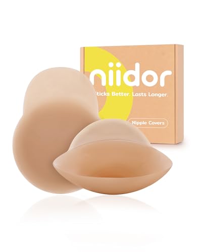 Image of Niidor Nipple Covers for Women with Lifting Seamless Reusable Silicone Breast Petals Round