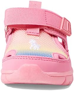 POLO RALPH LAUREN Baby Girl's Barnes Sandal (Toddler) Rainbow Ombre Mesh/Pu Nubuck/Coral/White Pony Player 9 Toddler M | Image 1