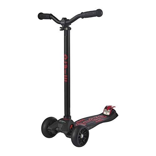 Micro Kickboard - Maxi Deluxe Pro Kick Scooter - Smooth-Gliding, 3-Wheeled, Lean-To-Steer Scooter With Fat, Stable Wheels And Chopper-Style, Adjustable-Height Handlebars Ages 5-12 (Black/Red) #TOP1